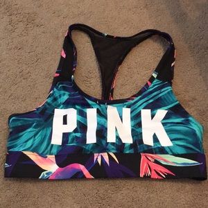 Pink sports bra